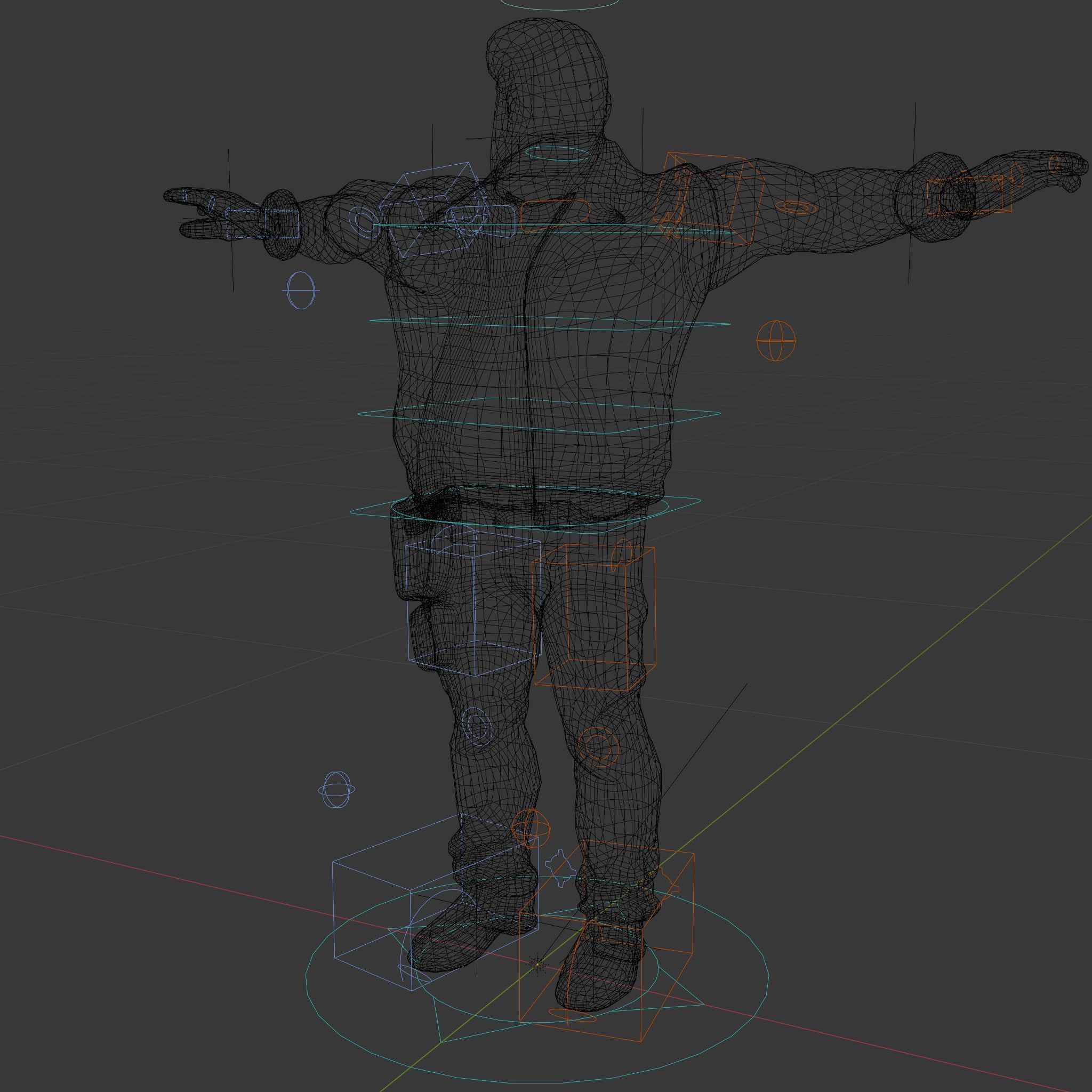 Male Mercenary Character with Leather Jacket Rigged and Animated Low-poly 3D model_5