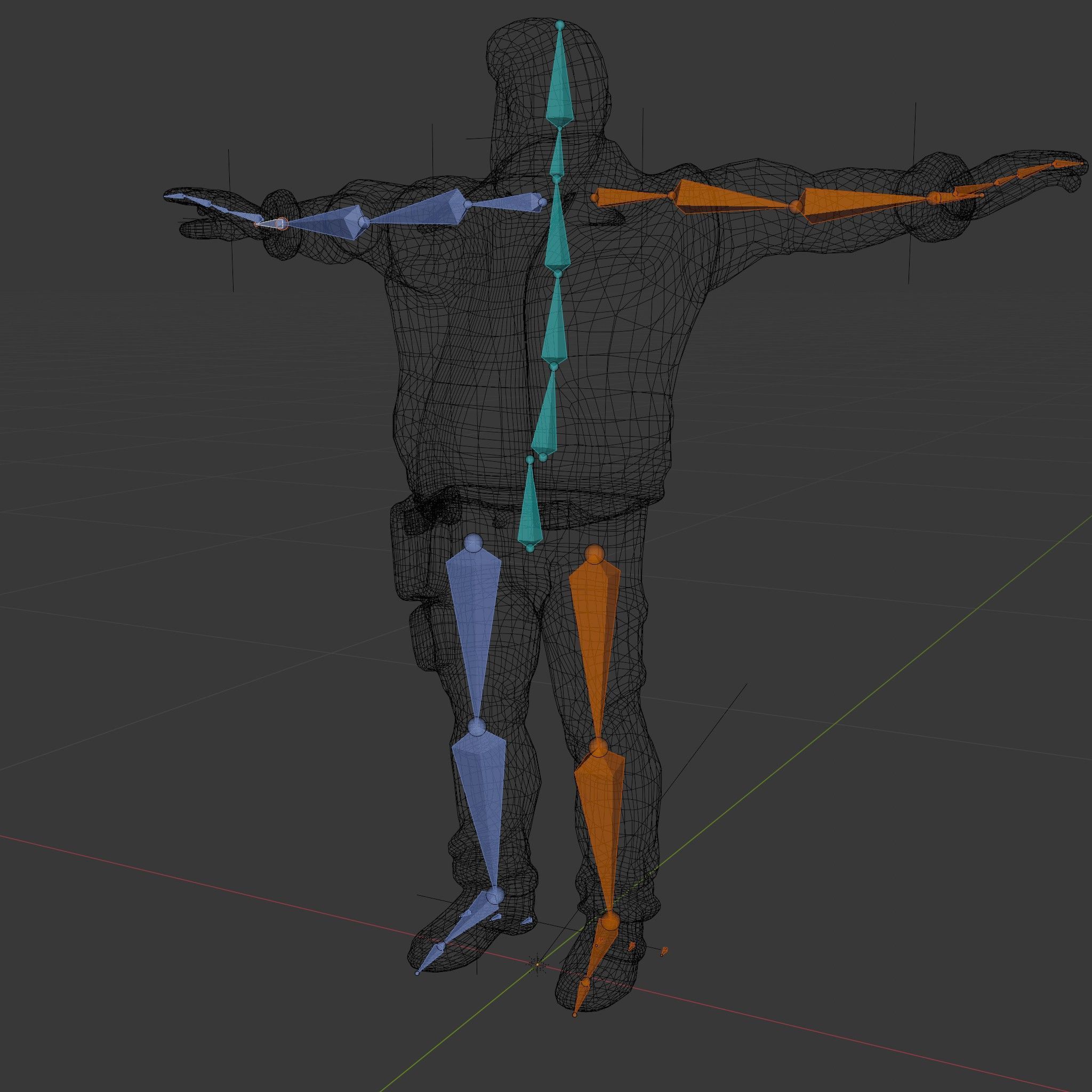 Male Mercenary Character with Leather Jacket Rigged and Animated Low-poly 3D model_6