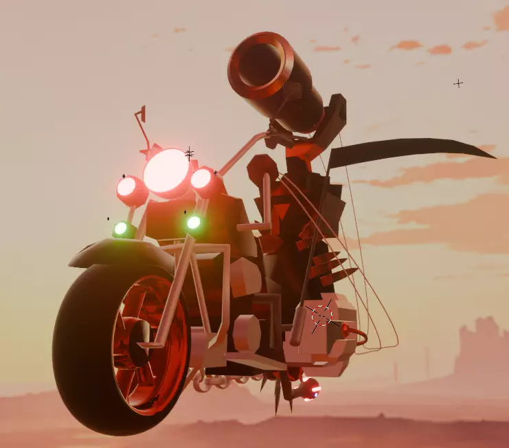 The motorcycle of death Low-poly 3D model