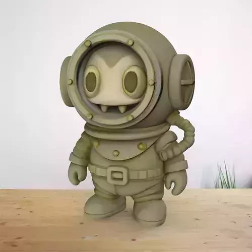 labubu diver figure  2of7 pack  3D print model