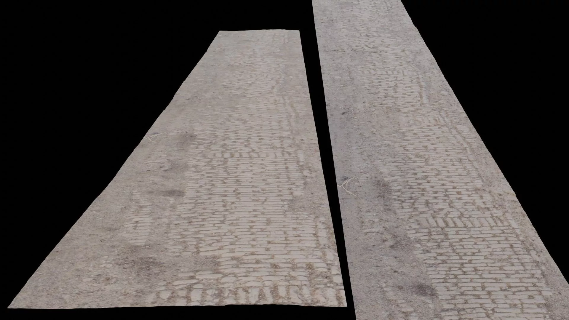 Old Dirt Road with Bricks Scan Low-poly 3D model