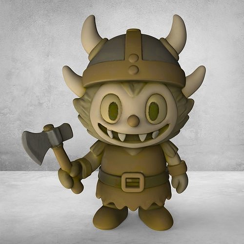 Labubu vikings figure 7of7 pack 3D print model