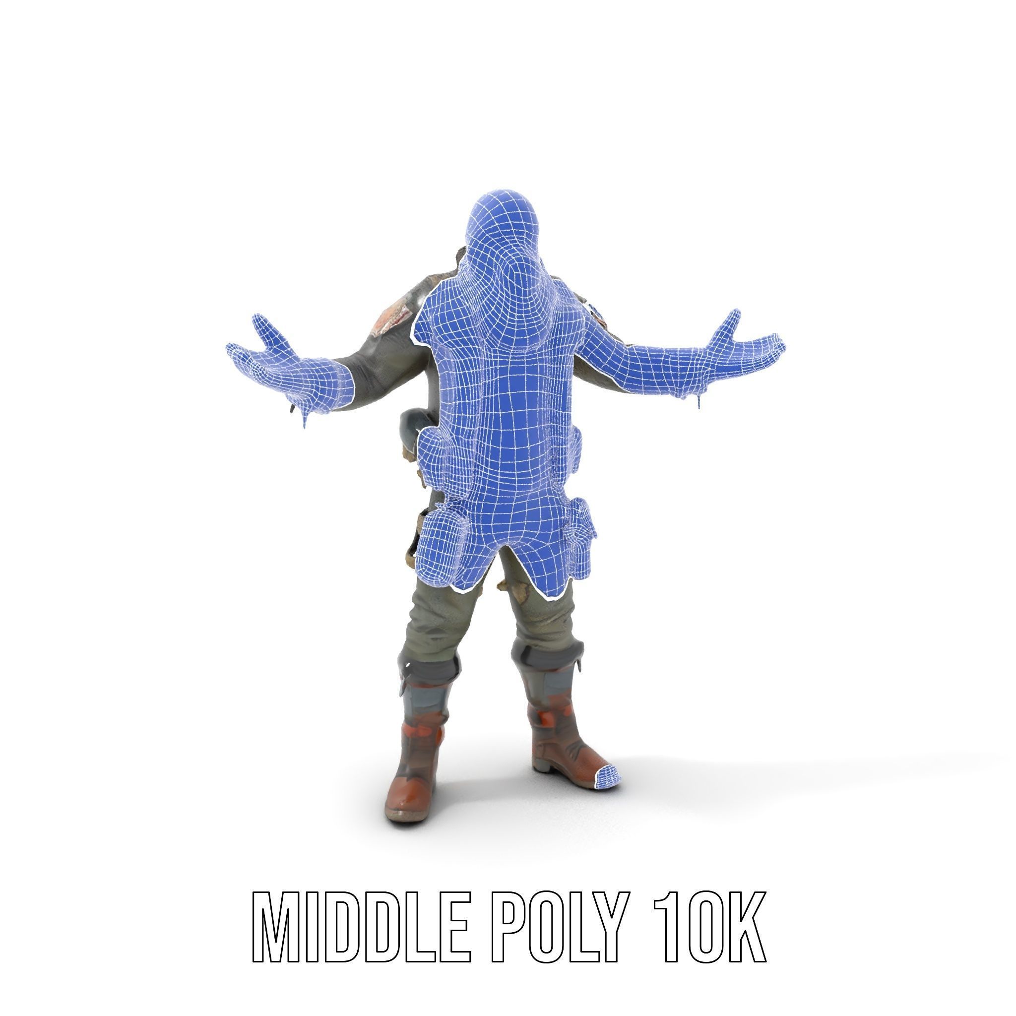 Masked Tactical Operative  Rigged and Animated Low-poly 3D model_15