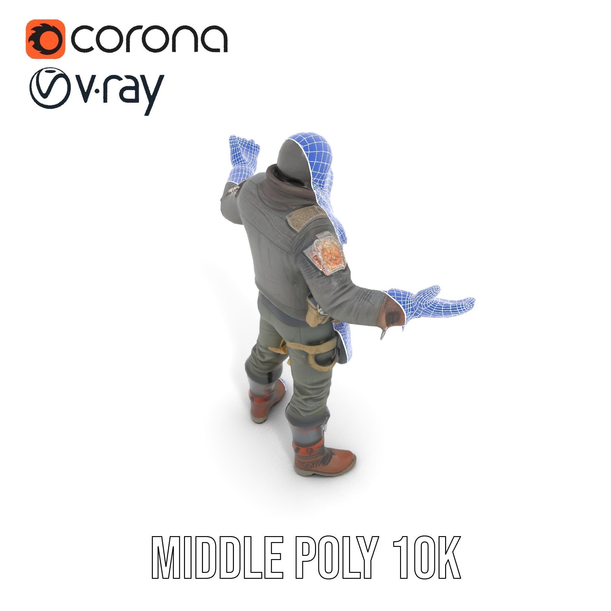 Masked Tactical Operative  Rigged and Animated Low-poly 3D model_29