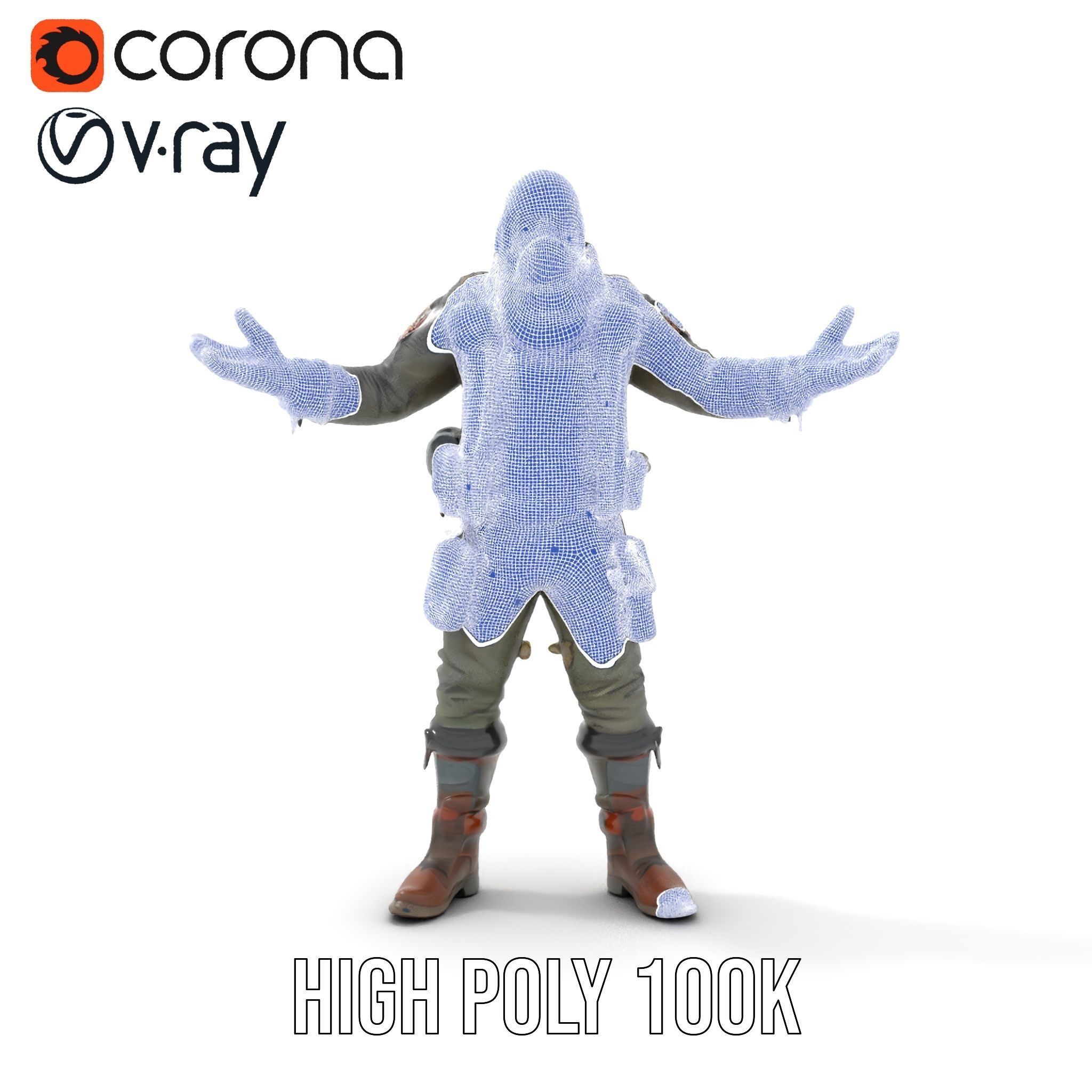 Masked Tactical Operative  Rigged and Animated Low-poly 3D model_36