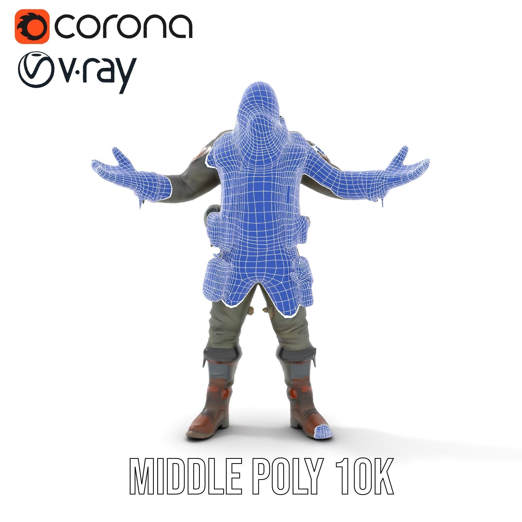 Masked Tactical Operative  Rigged and Animated Low-poly 3D model_32