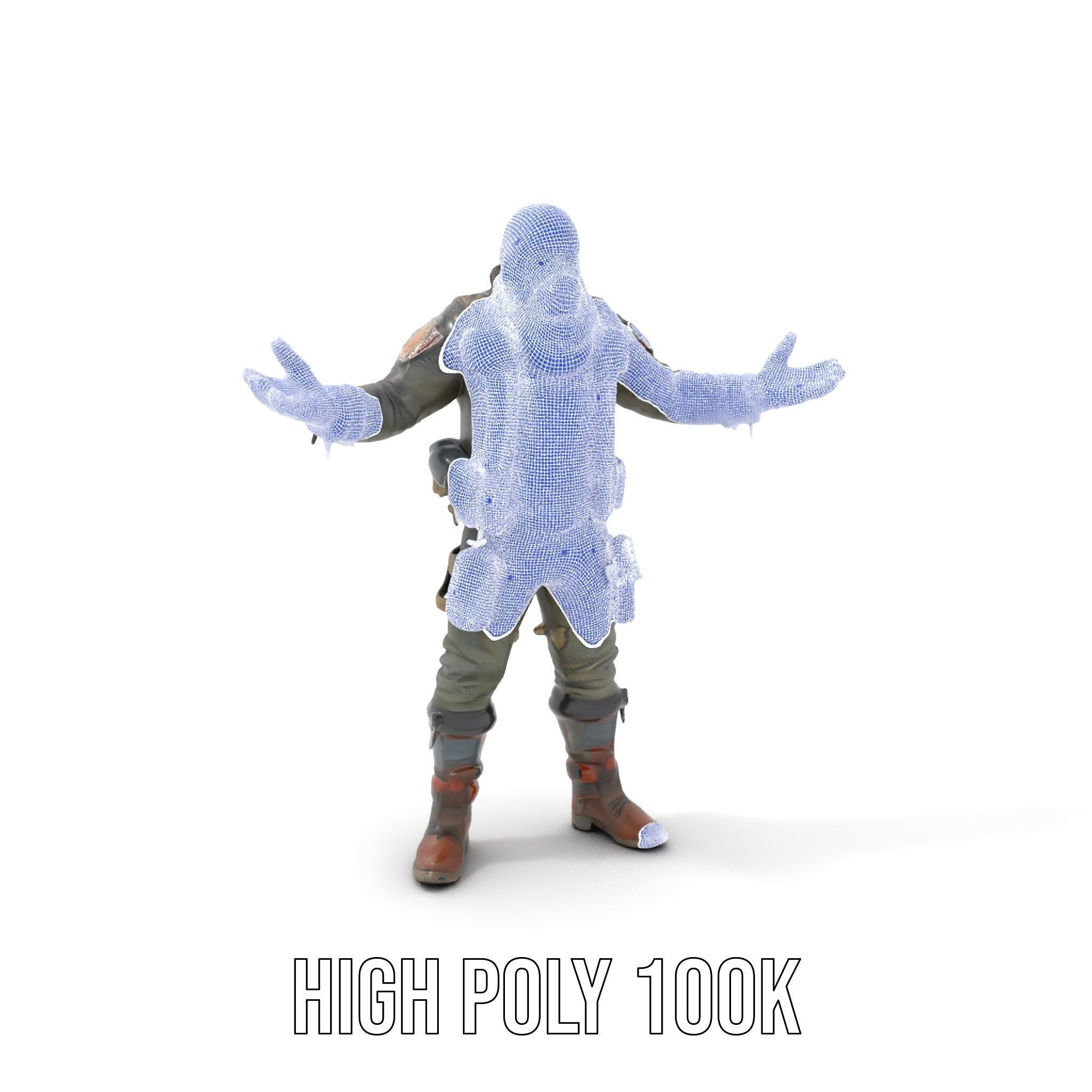 Masked Tactical Operative  Rigged and Animated Low-poly 3D model_4