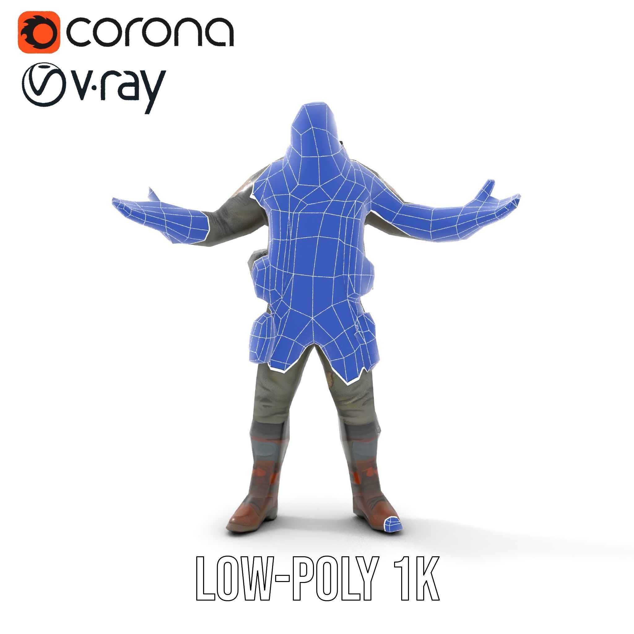 Masked Tactical Operative  Rigged and Animated Low-poly 3D model_30