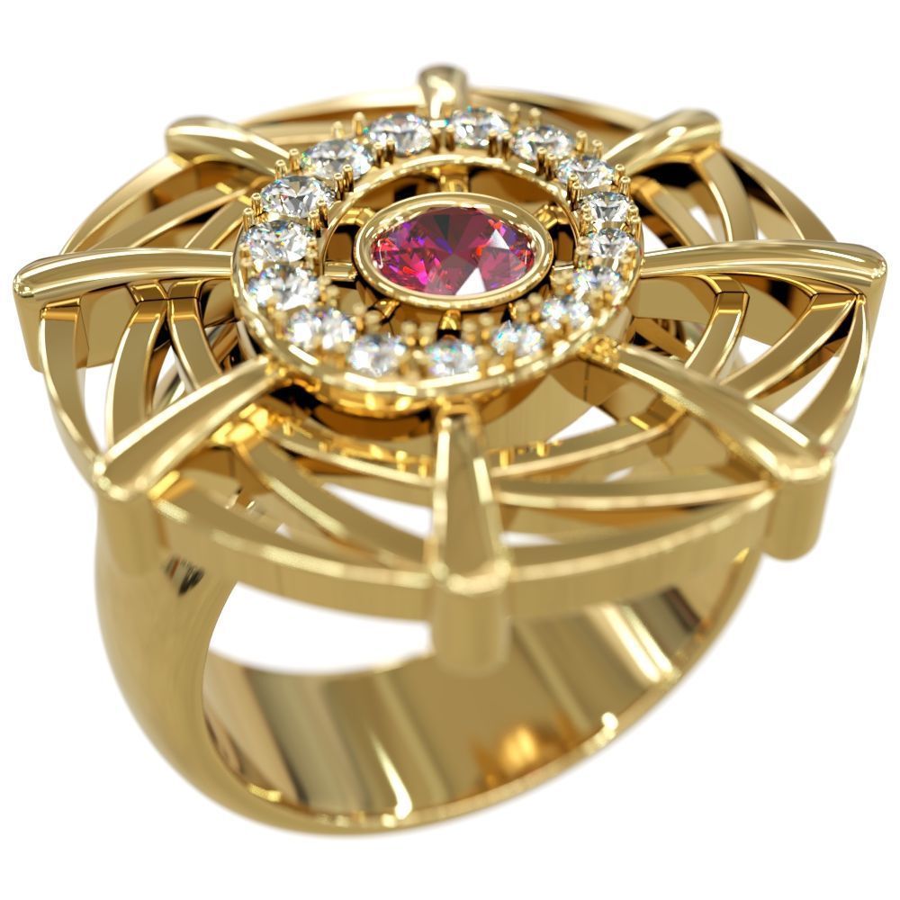 Modern Geometric Ring Design 3D print model_2