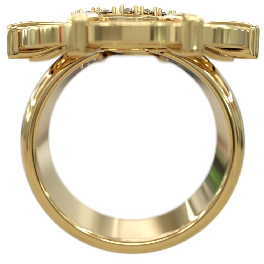 Modern Geometric Ring Design 3D print model_4