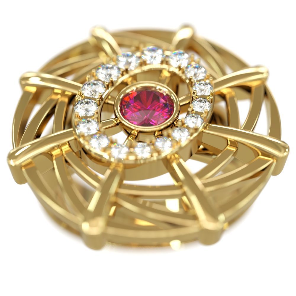 Modern Geometric Ring Design 3D print model_3