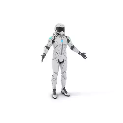 Futuristic Cyborg Rigged and Animated D Character Model