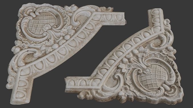  Decorative Arch Corner Scan Low-poly 3D model