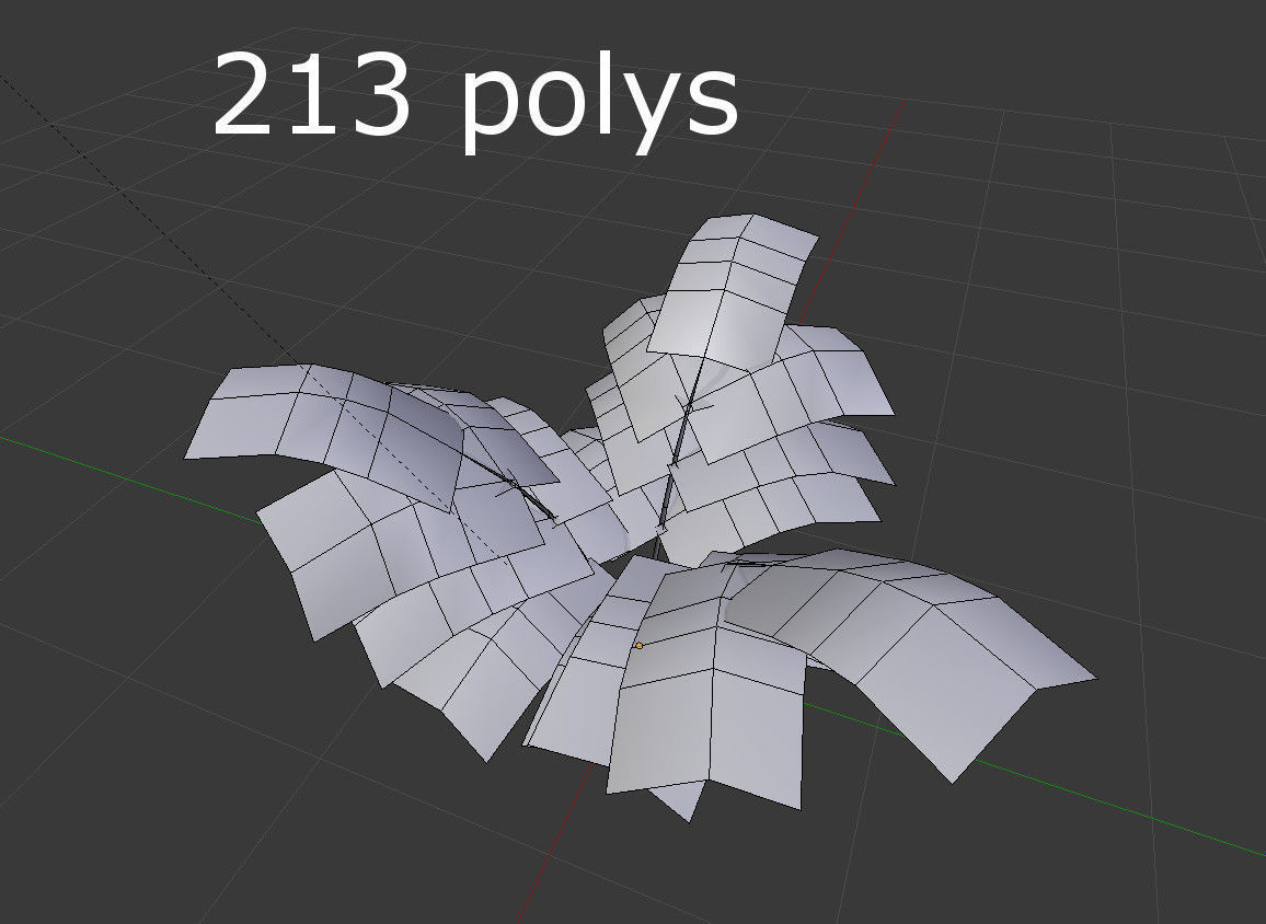 Plant leaf Low-poly 3D model_5