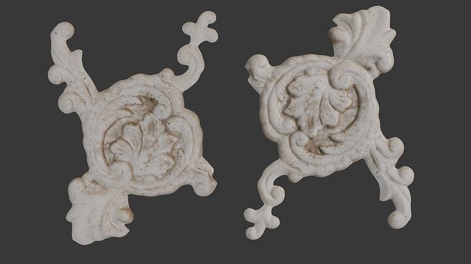  Decorative Concrete Rosette Scan Low-poly 3D model