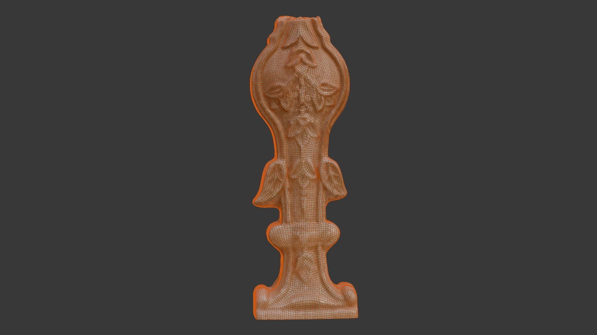 Decorative Stone Baluster Scan Low-poly 3D model_2