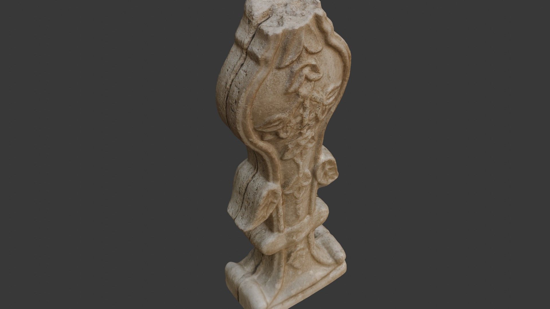 Decorative Stone Baluster Scan Low-poly 3D model_7