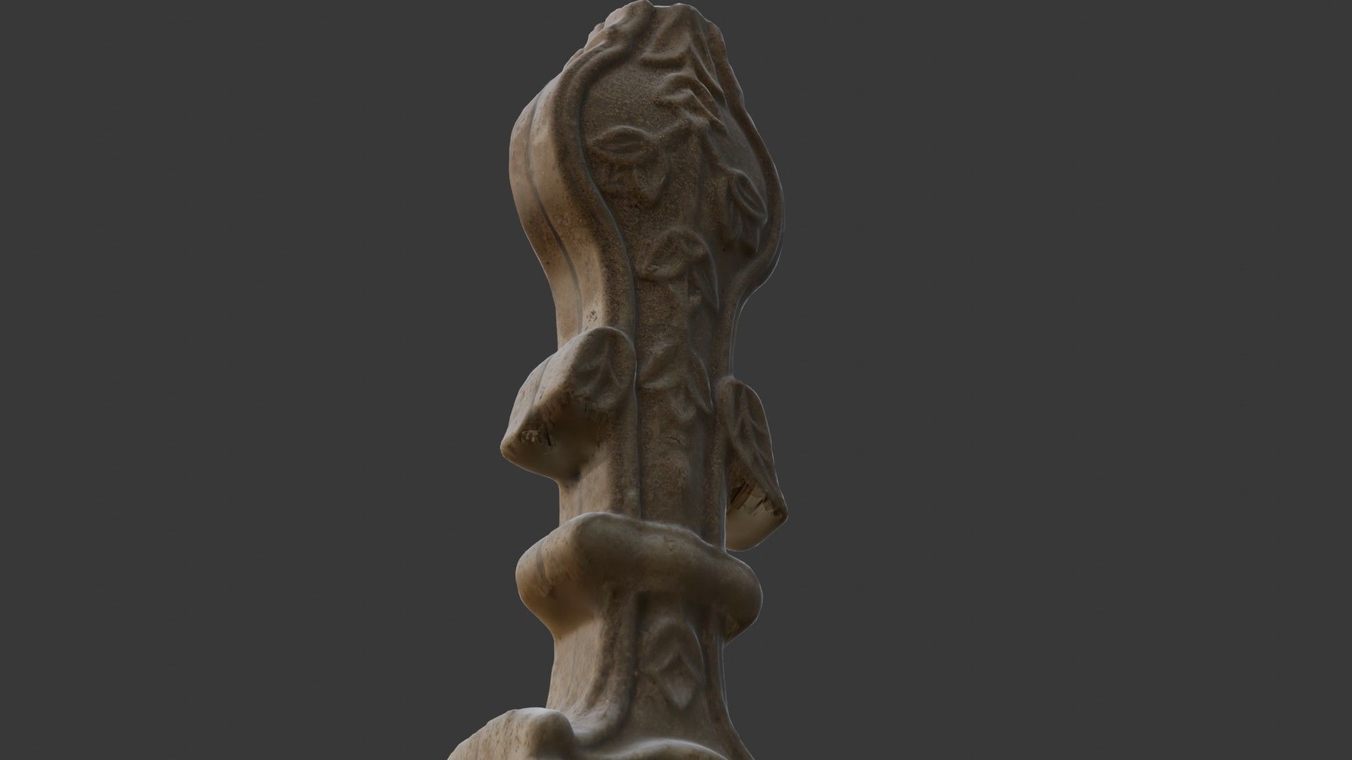 Decorative Stone Baluster Scan Low-poly 3D model_5