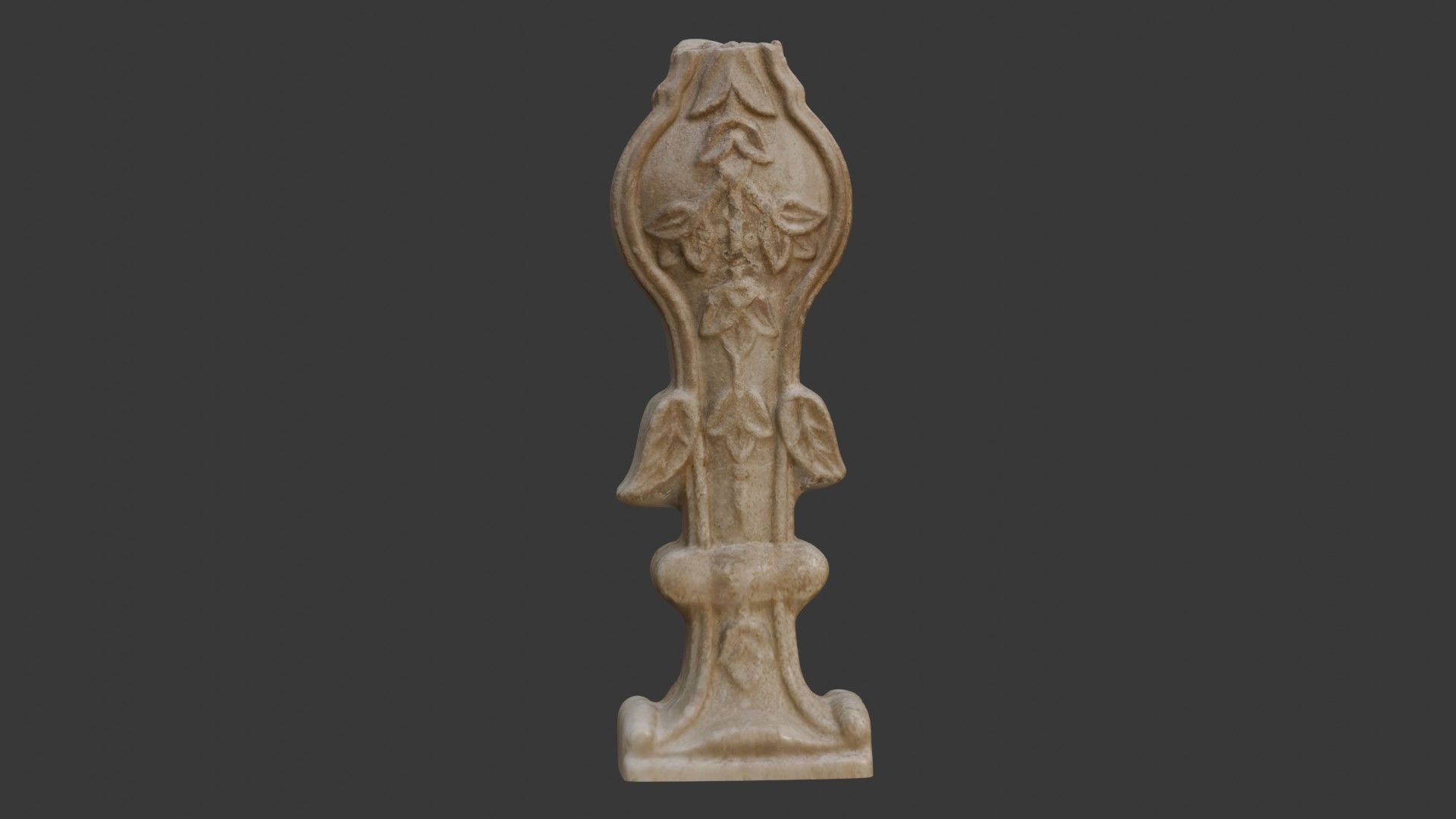 Decorative Stone Baluster Scan Low-poly 3D model_1