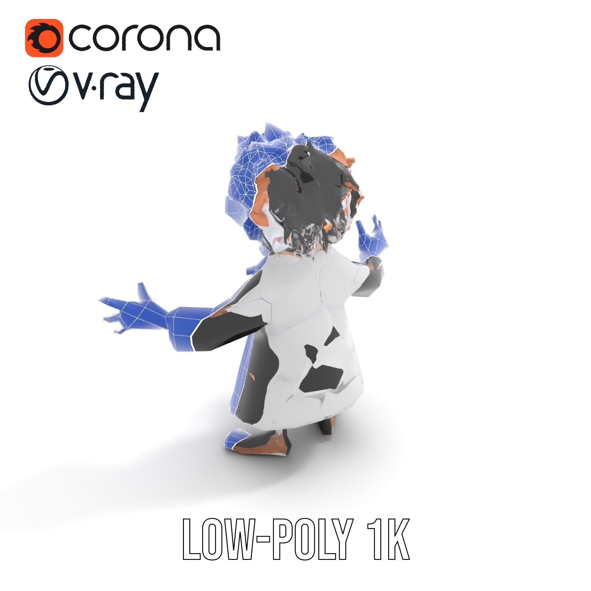 D Female Character in Metallic Bodysuit Rigged and Animated Low-poly 3D model_19