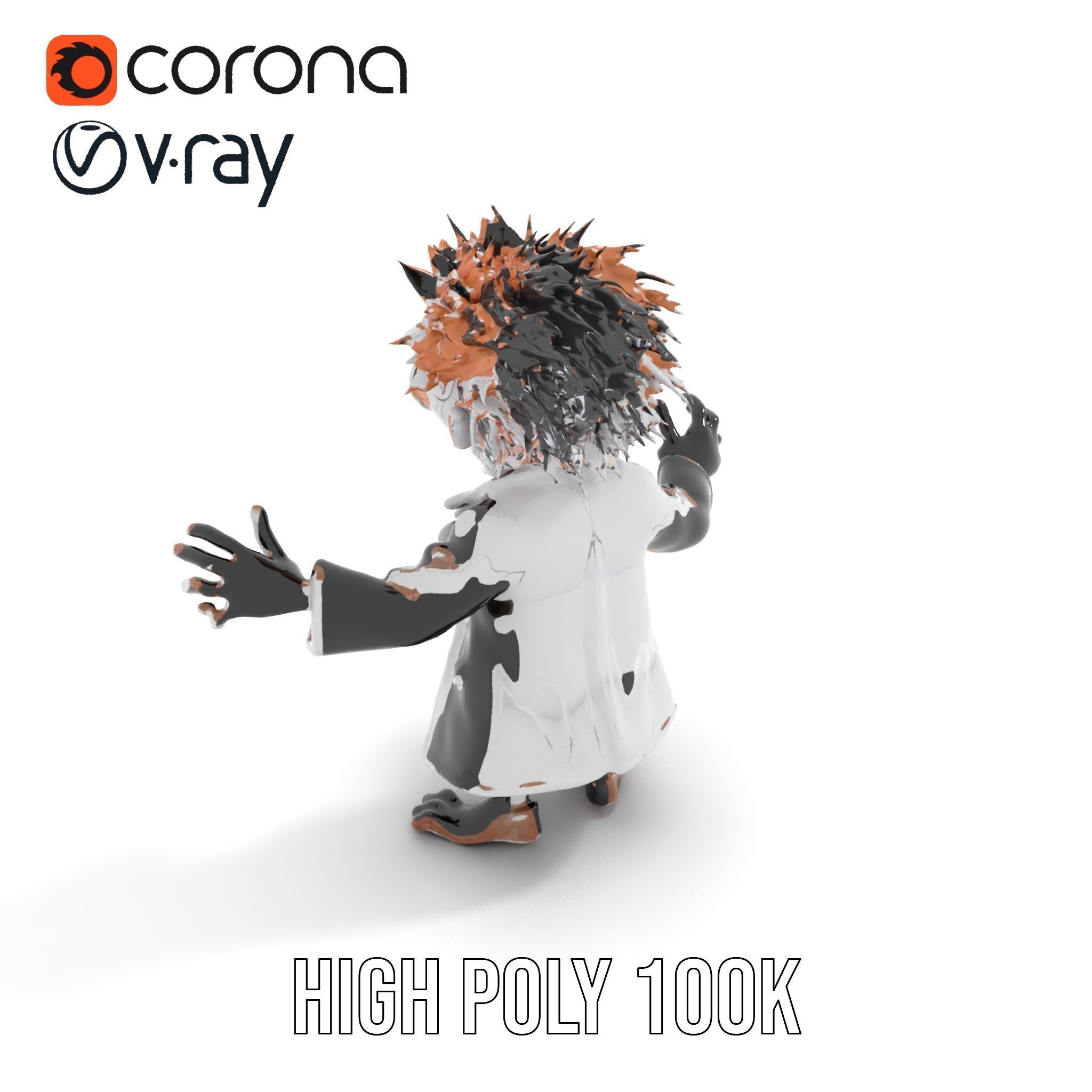 D Female Character in Metallic Bodysuit Rigged and Animated Low-poly 3D model_28