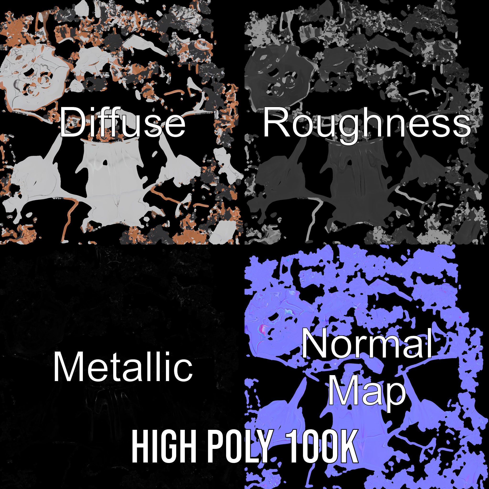 D Female Character in Metallic Bodysuit Rigged and Animated Low-poly 3D model_3