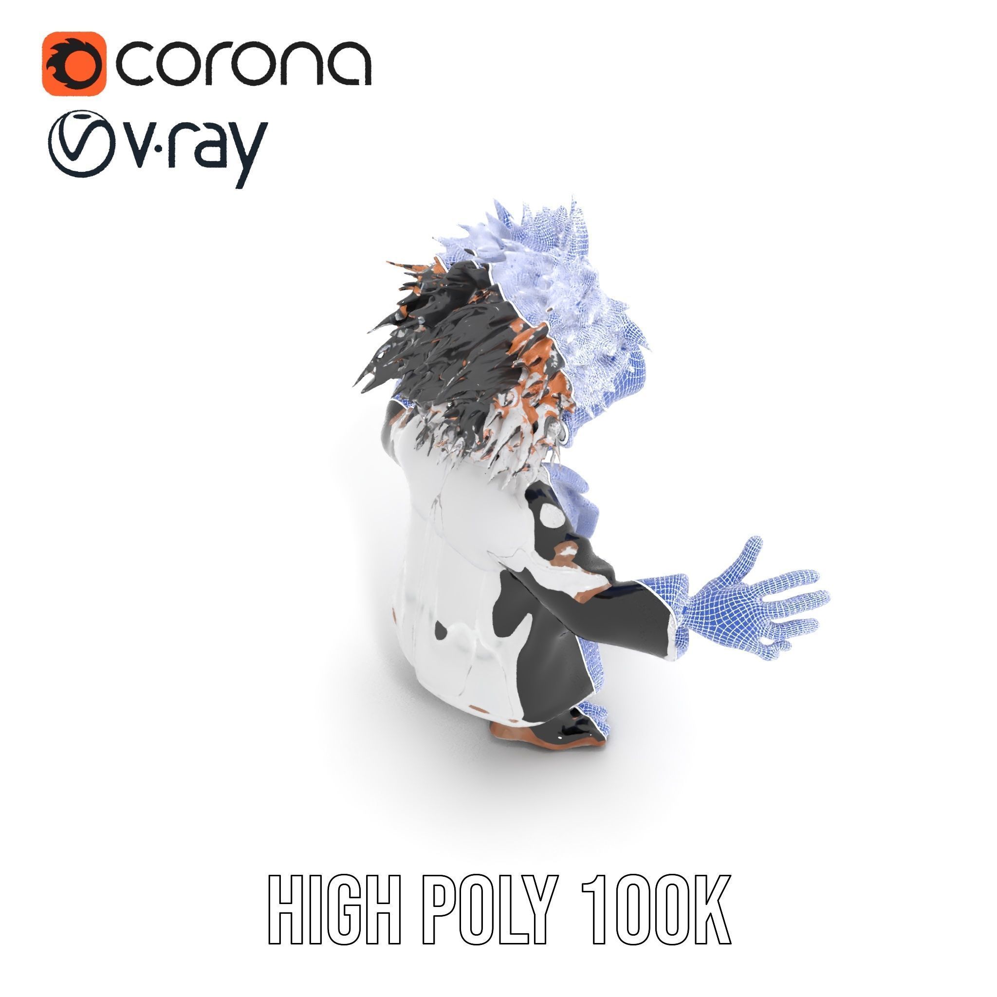 D Female Character in Metallic Bodysuit Rigged and Animated Low-poly 3D model_33