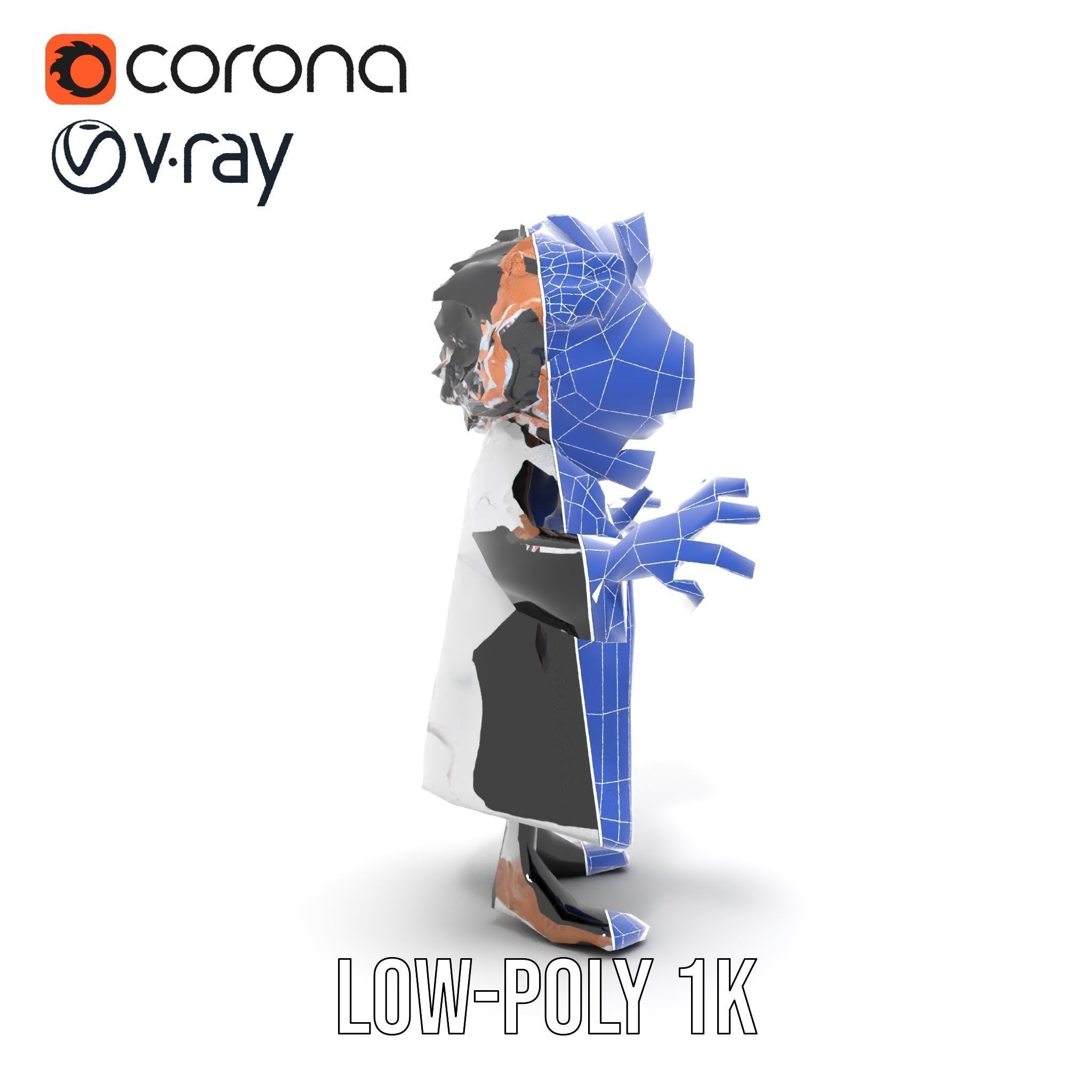 D Female Character in Metallic Bodysuit Rigged and Animated Low-poly 3D model_30