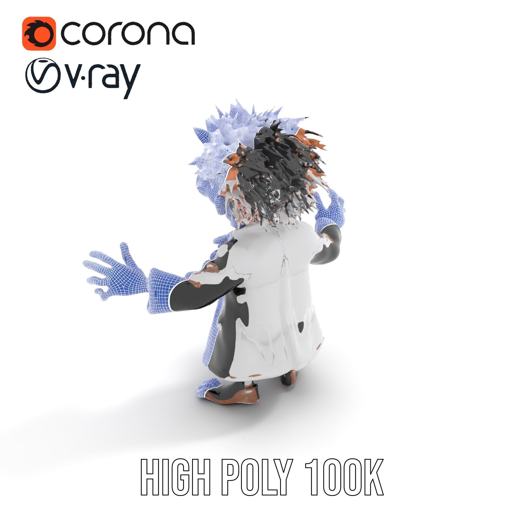 D Female Character in Metallic Bodysuit Rigged and Animated Low-poly 3D model_25