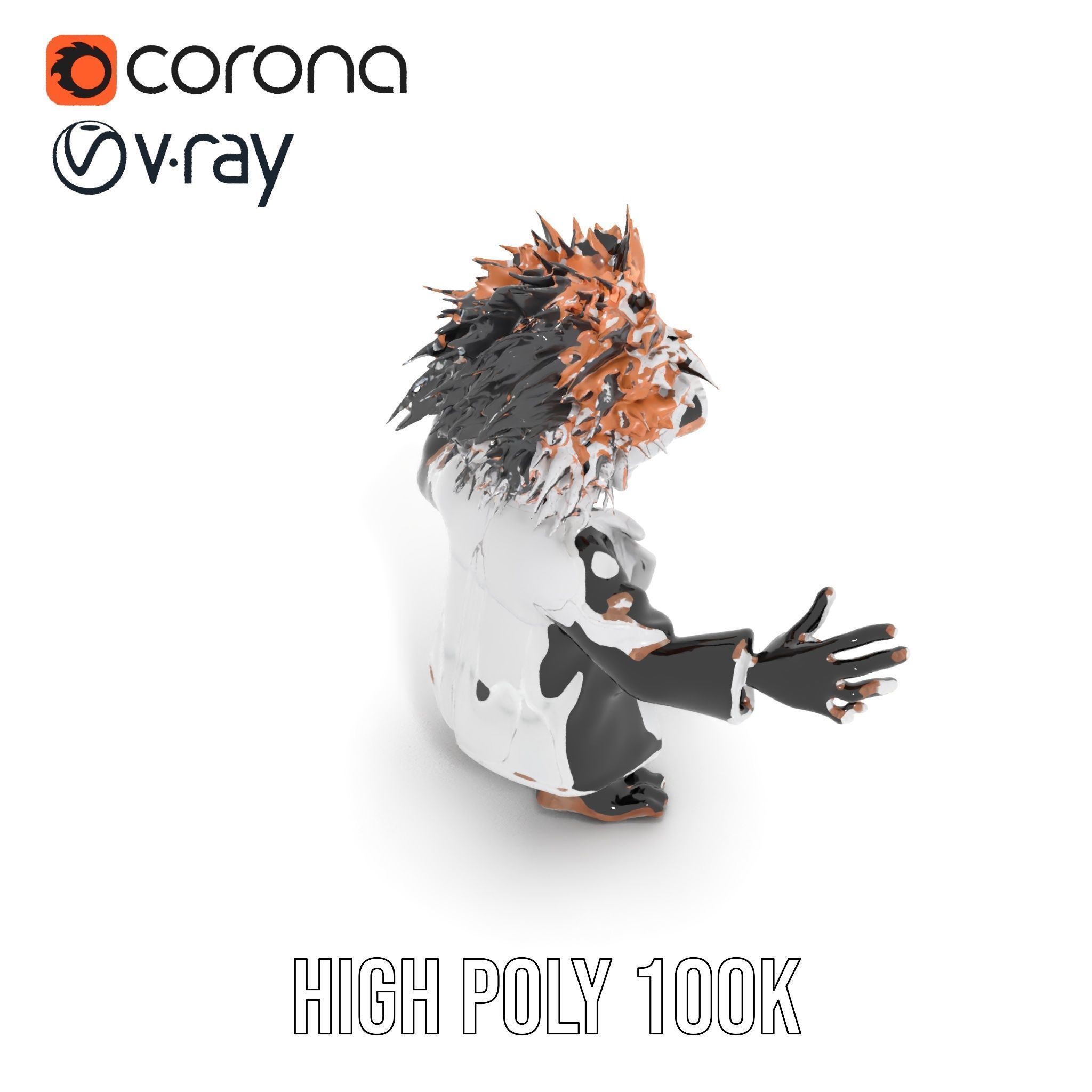 D Female Character in Metallic Bodysuit Rigged and Animated Low-poly 3D model_20