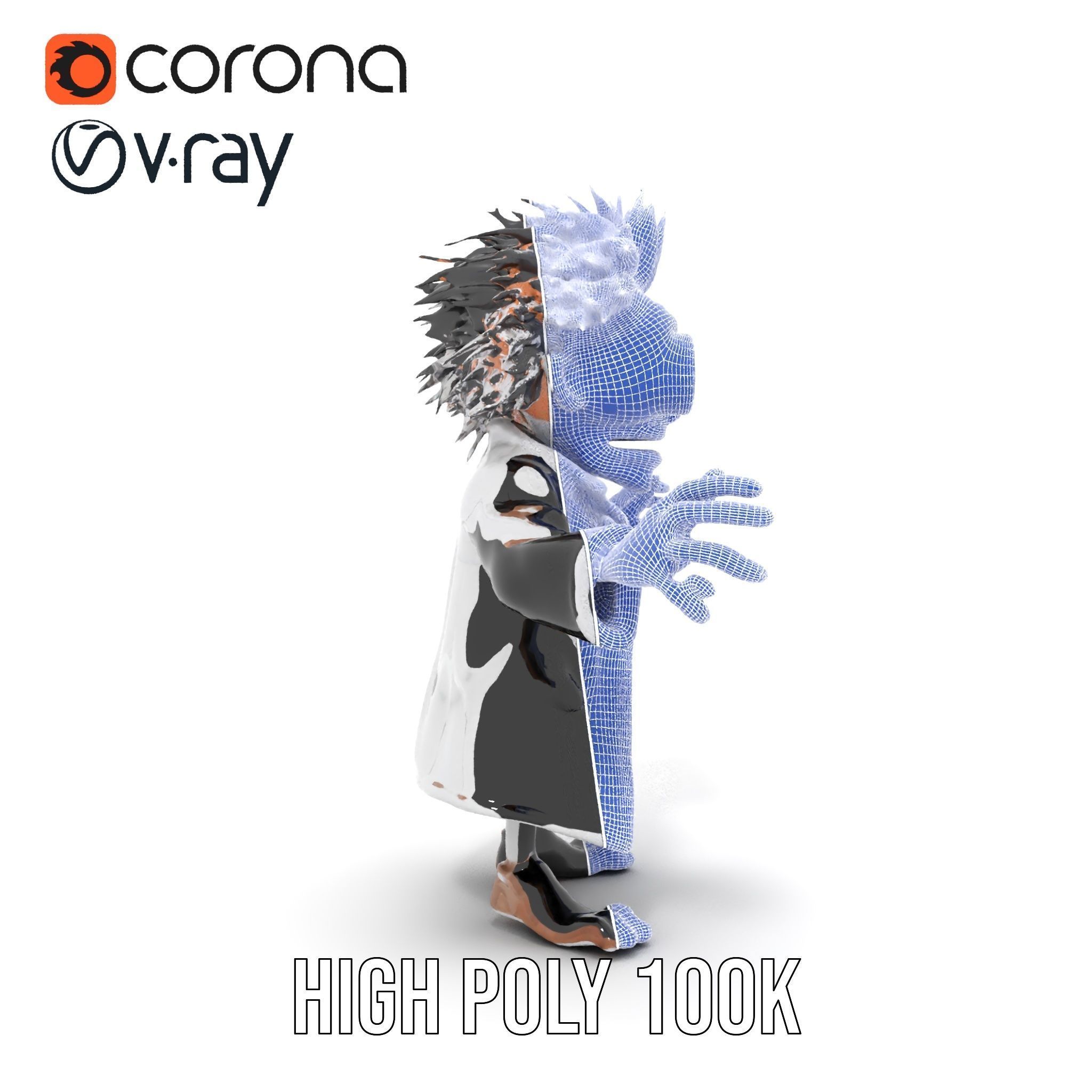 D Female Character in Metallic Bodysuit Rigged and Animated Low-poly 3D model_35