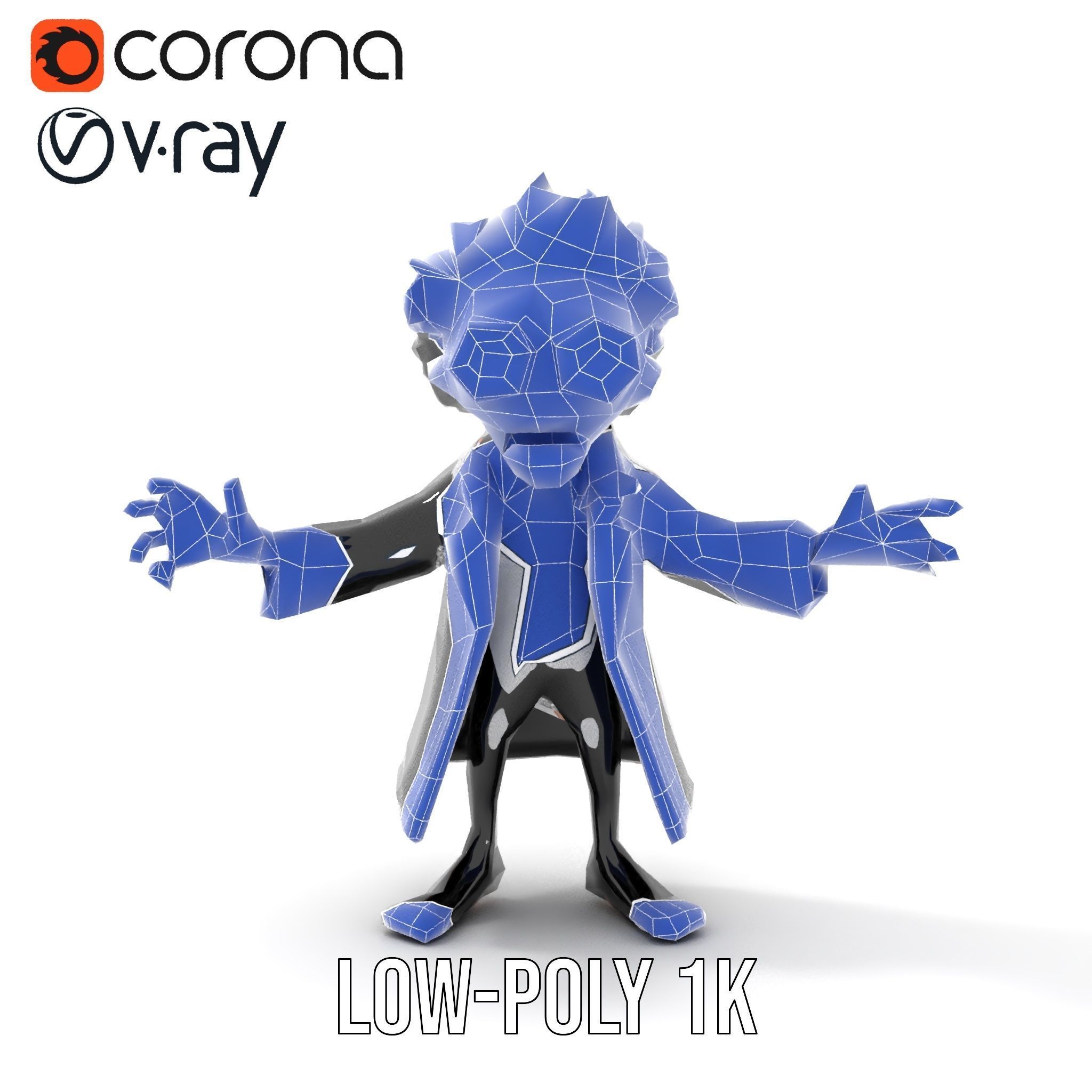 D Female Character in Metallic Bodysuit Rigged and Animated Low-poly 3D model_27