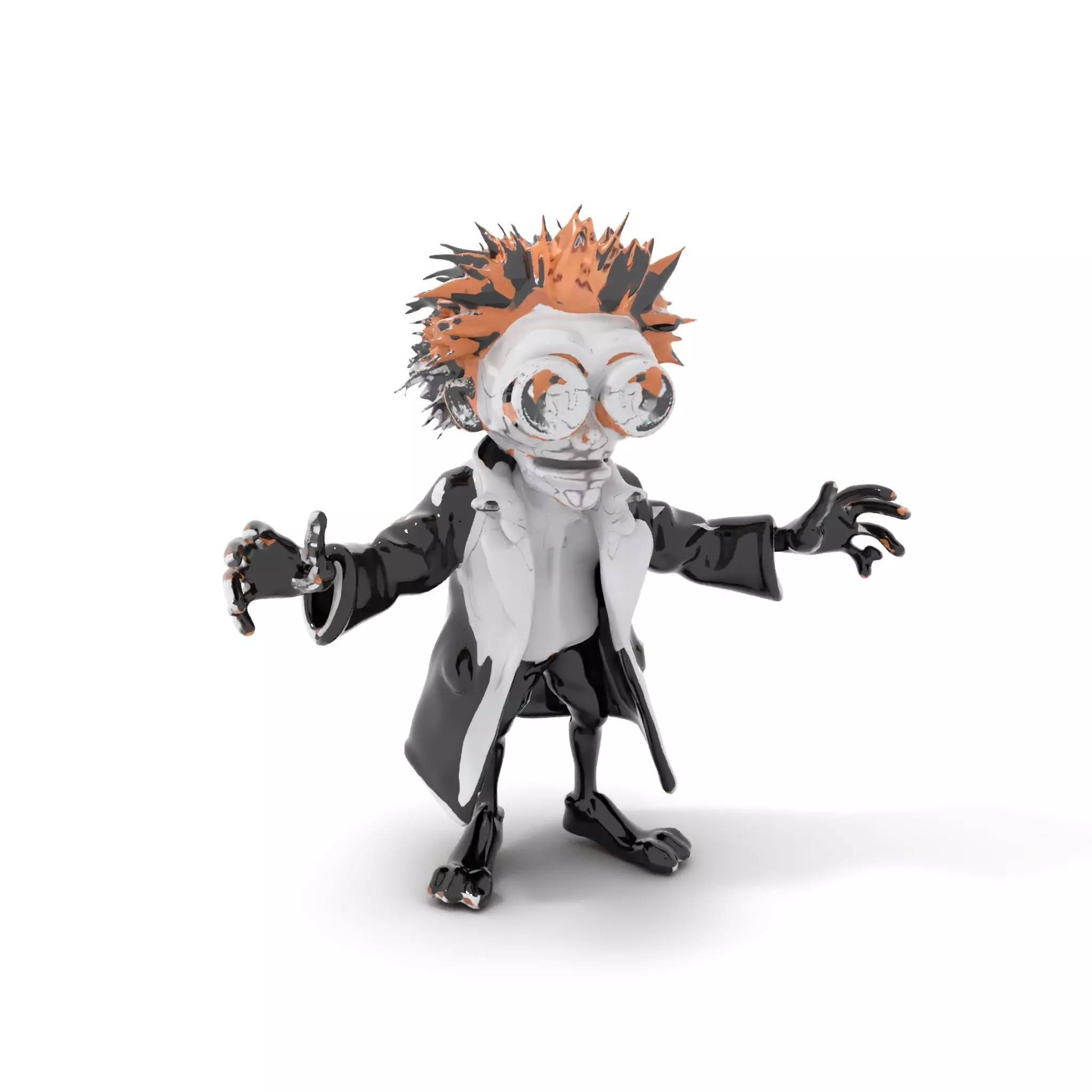 D Female Character in Metallic Bodysuit Rigged and Animated Low-poly 3D model_0