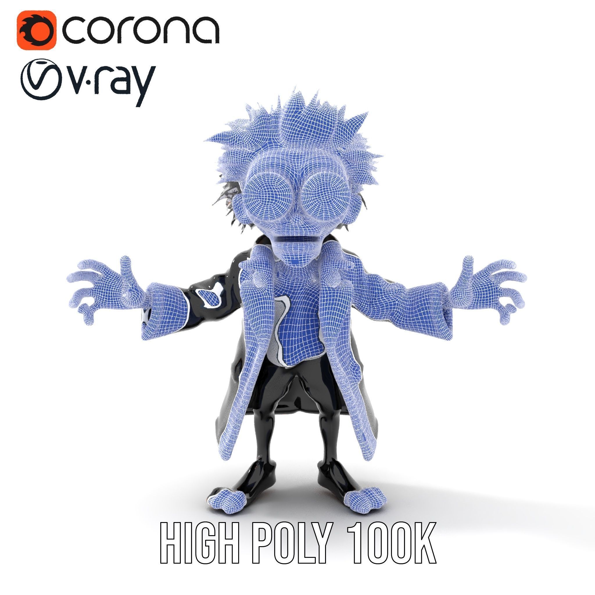 D Female Character in Metallic Bodysuit Rigged and Animated Low-poly 3D model_36