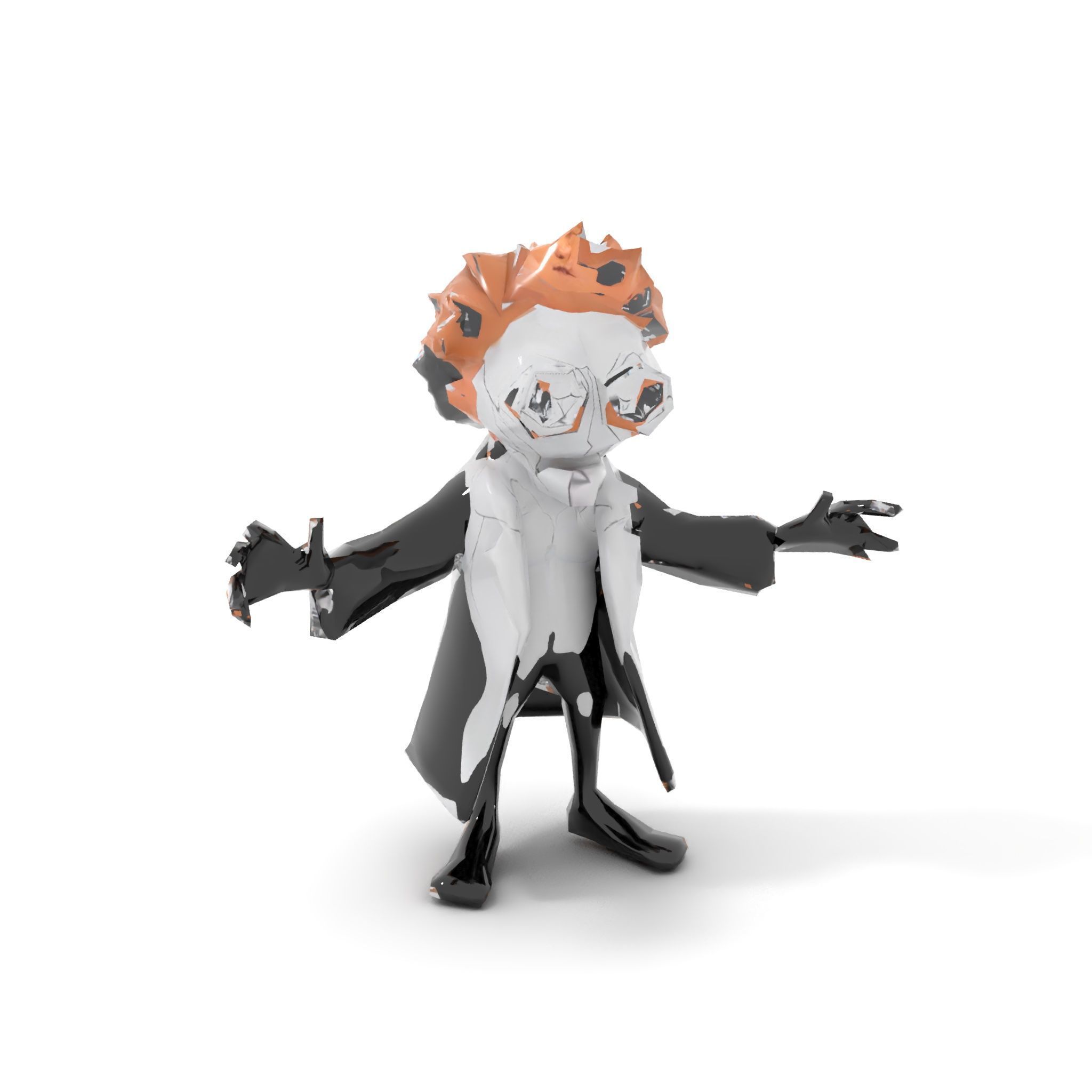 D Female Character in Metallic Bodysuit Rigged and Animated Low-poly 3D model_14