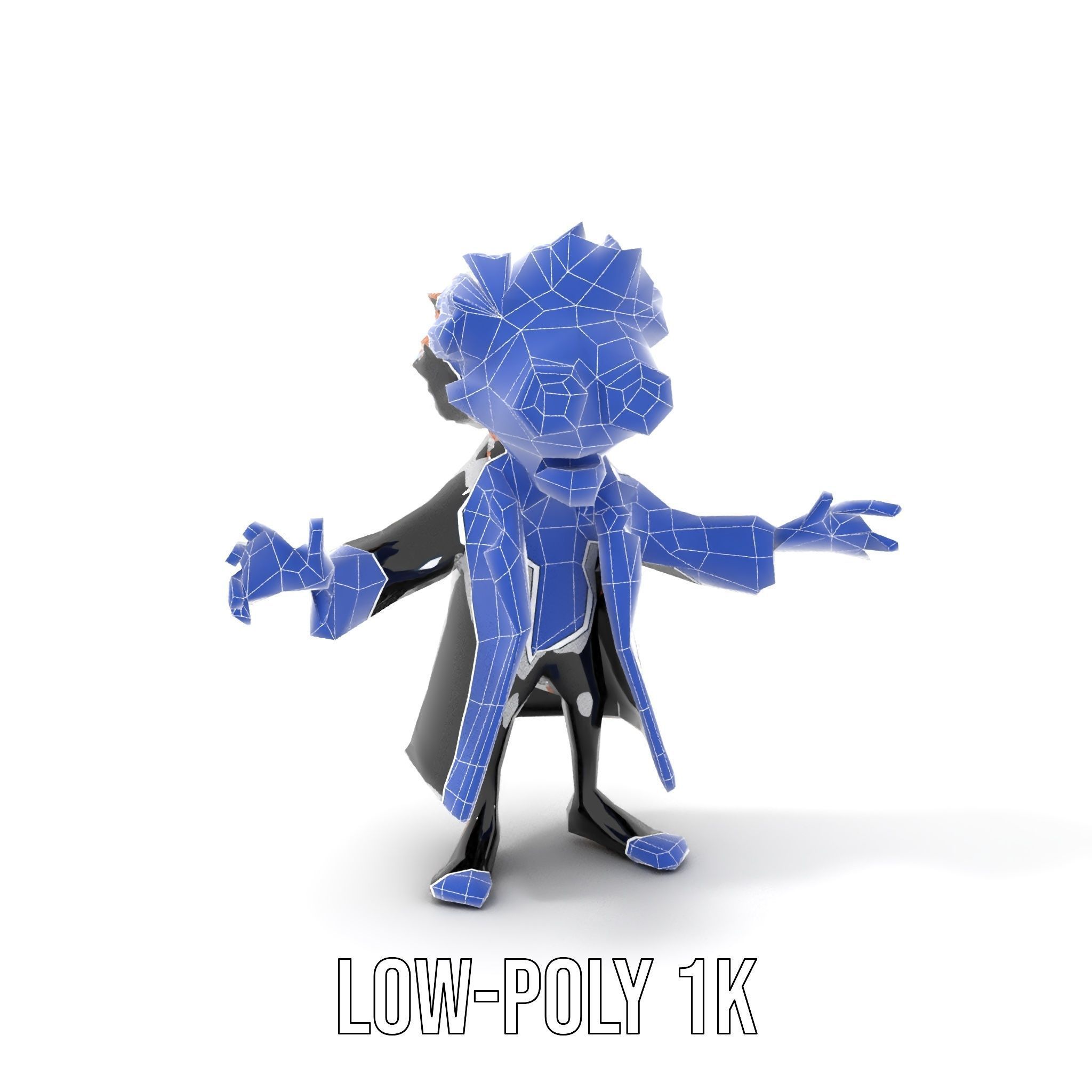 D Female Character in Metallic Bodysuit Rigged and Animated Low-poly 3D model_24