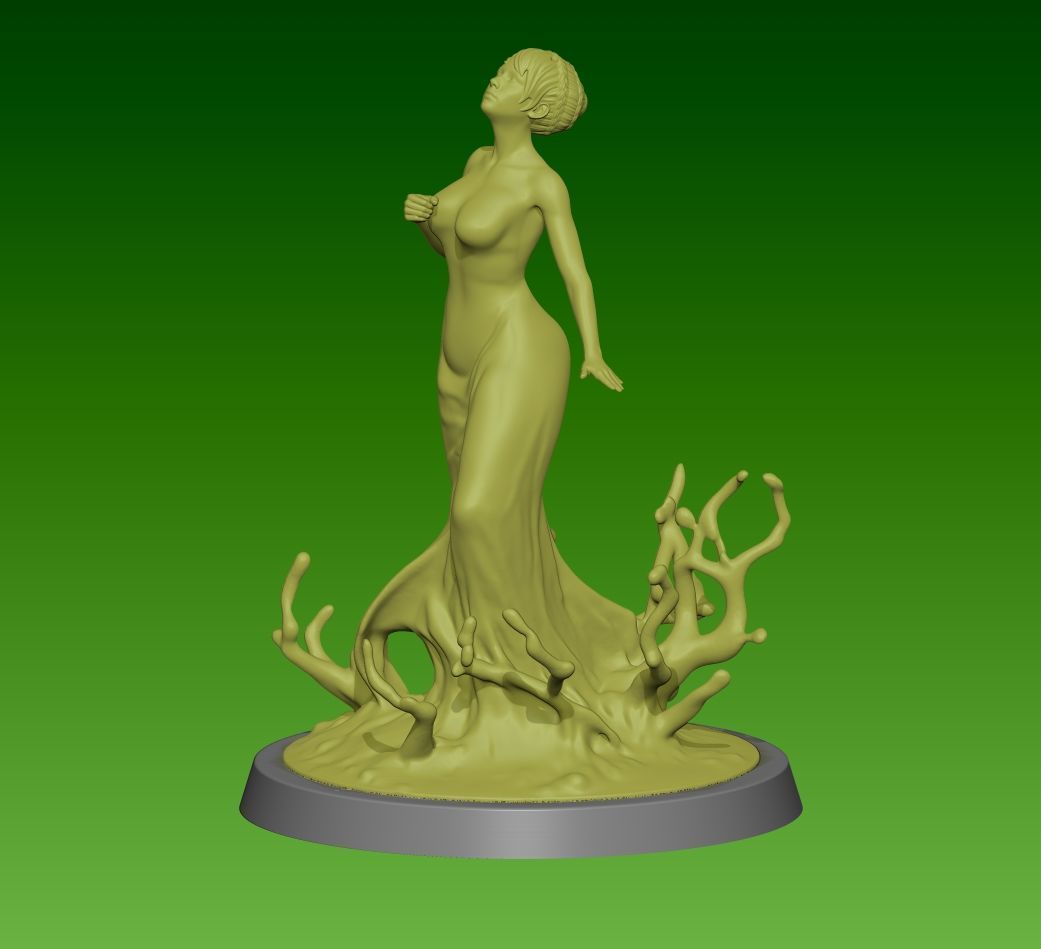 Girl in rain 3D print model_8