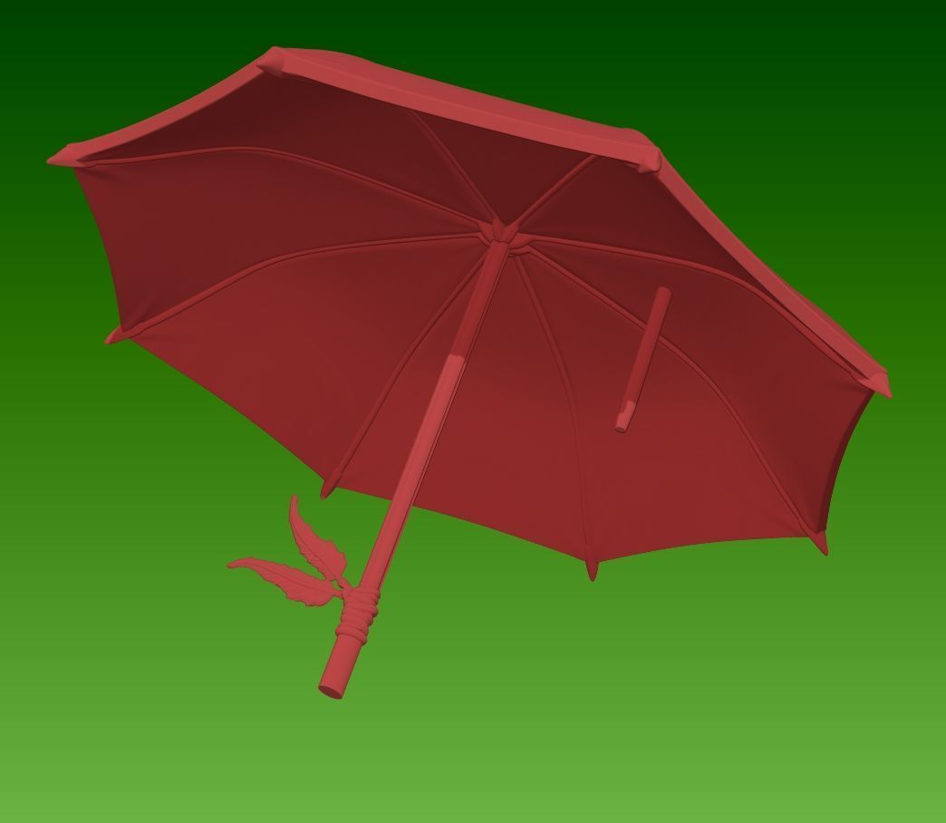 Girl in rain 3D print model_9