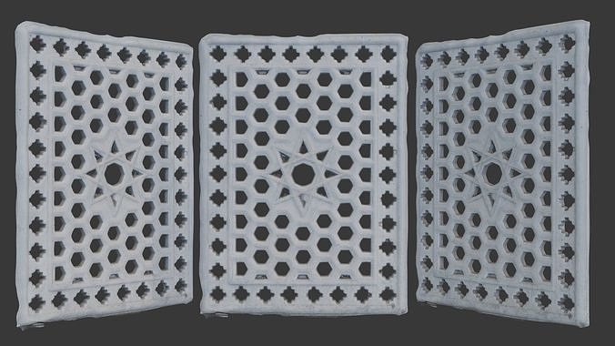  Decorative Grate Scan Low-poly 3D model