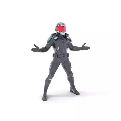Futuristic SciFi Soldier Rigged and Animated Character Model