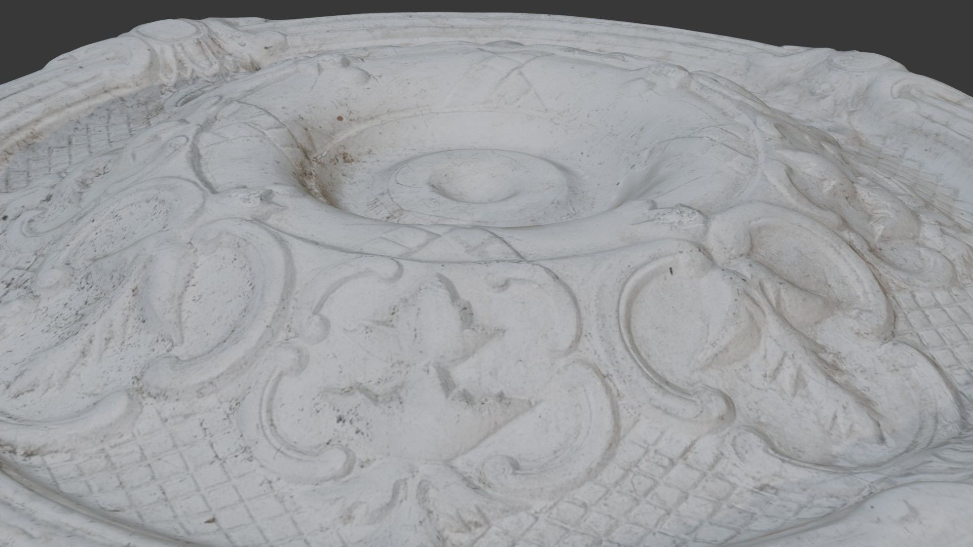 Decorative Ceiling Medallion Scan Low-poly 3D model_6
