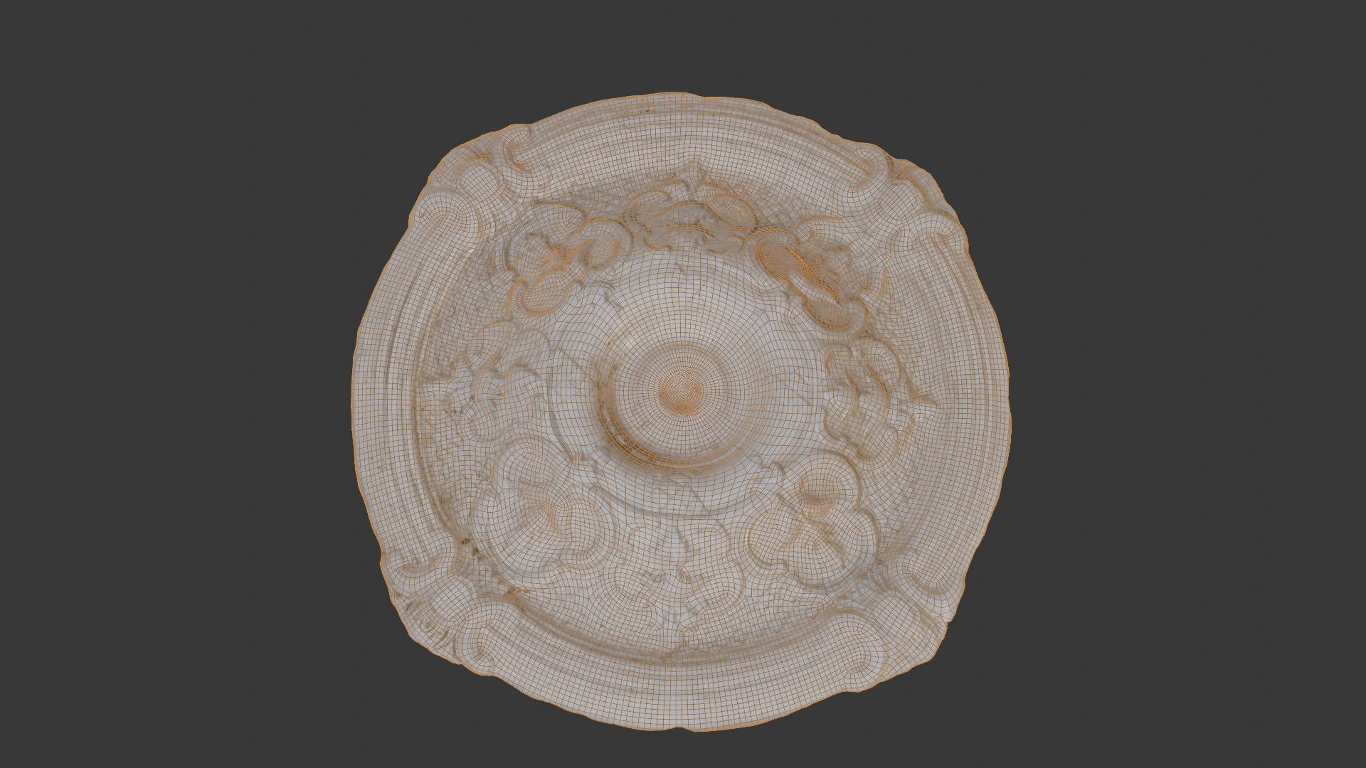 Decorative Ceiling Medallion Scan Low-poly 3D model_2