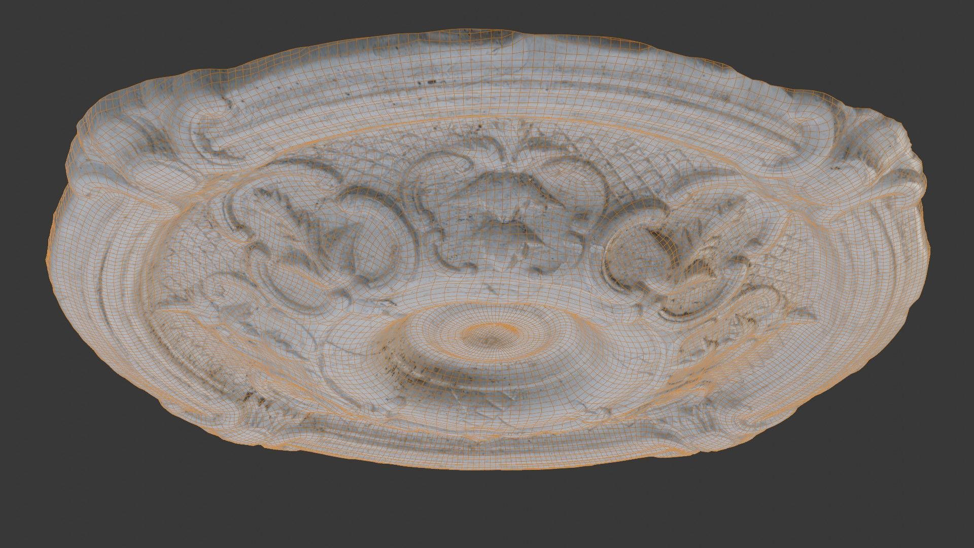 Decorative Ceiling Medallion Scan Low-poly 3D model_4
