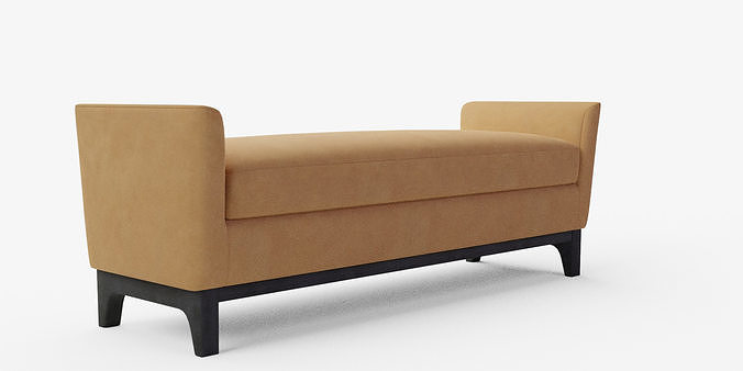 Harvey Leather Bench 3D model