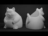 Fat Cat Pencil Holder - Chubby Cat Desk Organizer 3D print model_1