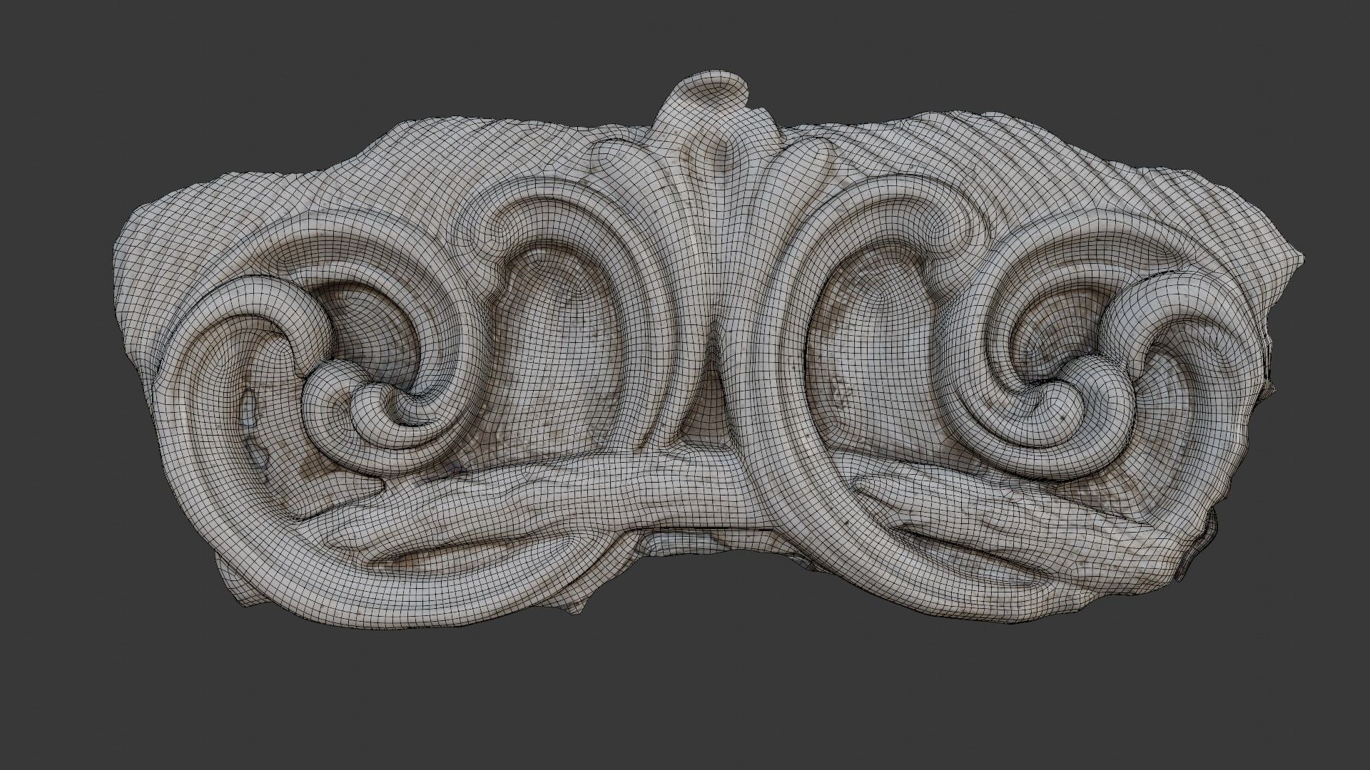 Baroque Scroll Ornament Scan Low-poly 3D model_2
