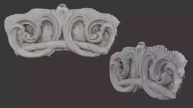  Baroque Scroll Ornament Scan