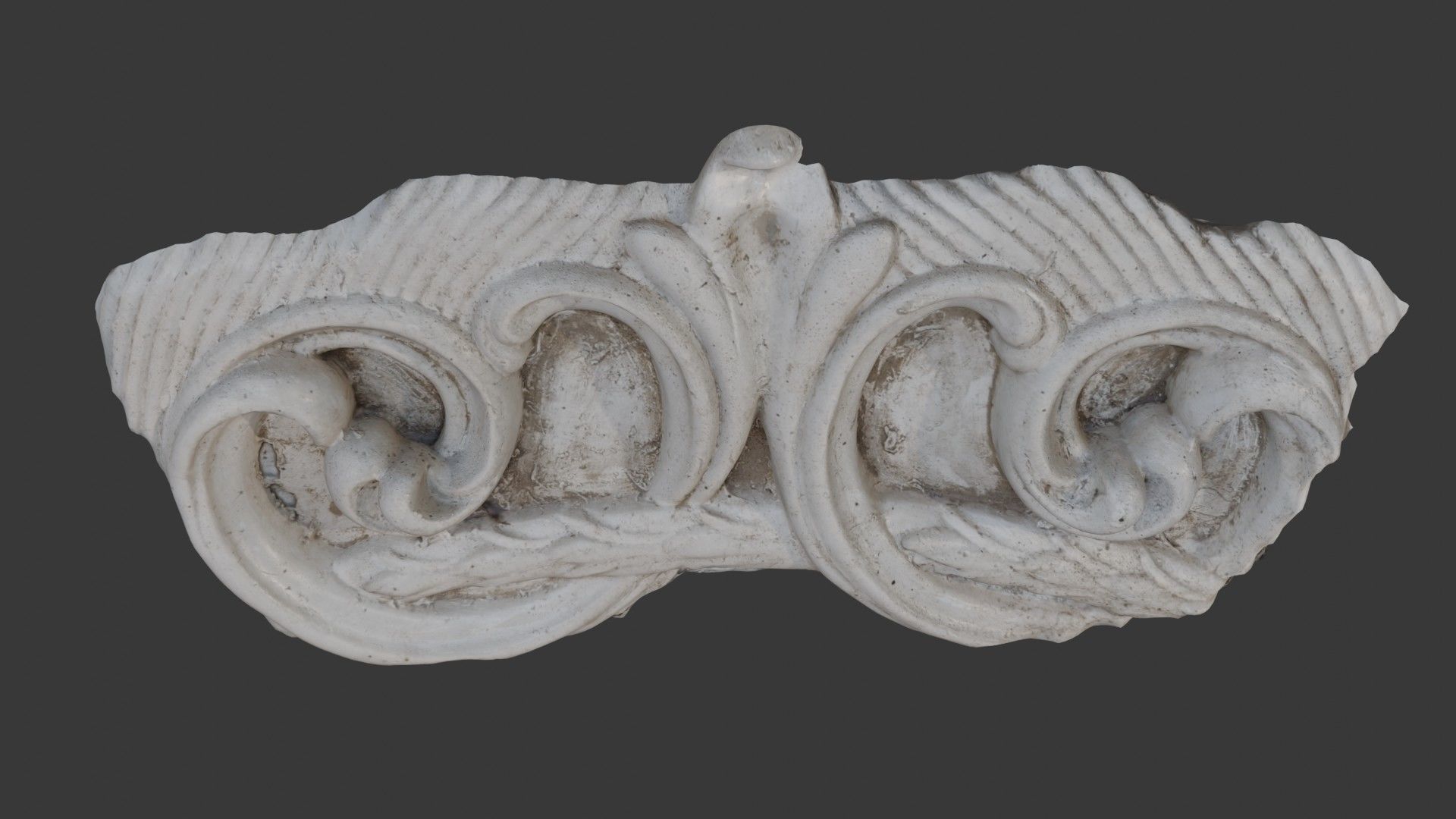 Baroque Scroll Ornament Scan Low-poly 3D model_5
