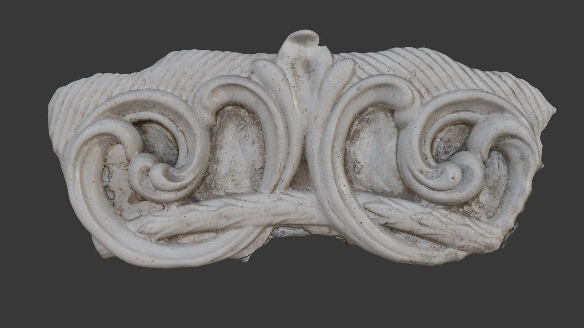 Baroque Scroll Ornament Scan Low-poly 3D model_1