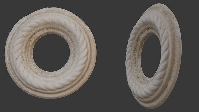  Circular Plaster Rosette Scan Low-poly 3D model
